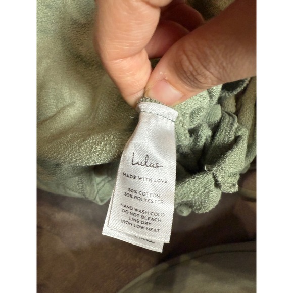 NWT Lulus Small‎ Perfect Lazy Day Sage Green Sleeveless Drawstring Lounge Romper - Picture 10 of 10